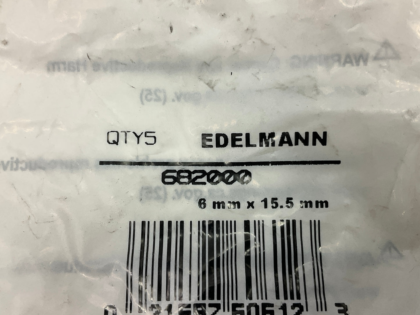 (5) Edelmann 682000 Male 90° Elbow Grease Fittings 6''-1.0MM Thread X 15.5MM Long