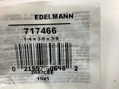 (5) Edelmann 717466 White Plastic Tee 3/8'' X 3/8'' X 1/4'' Hose Size