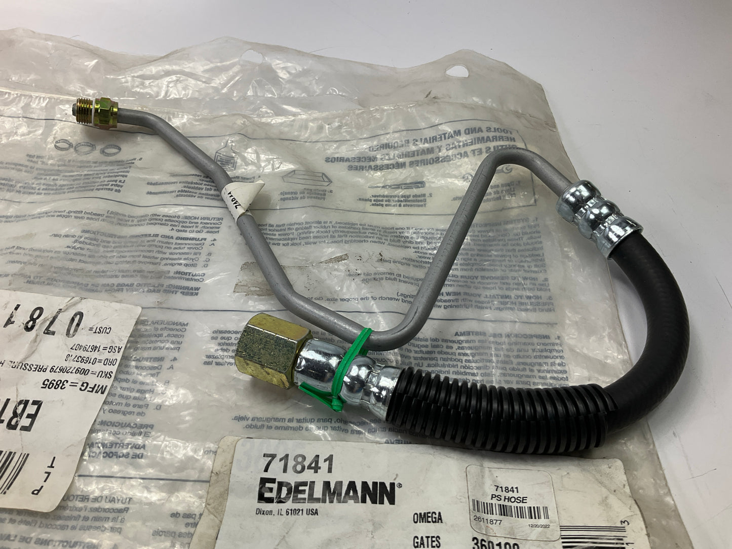 Edelmann 71841 Power Steering Pressure Line Hose Assembly