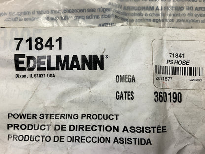Edelmann 71841 Power Steering Pressure Line Hose Assembly