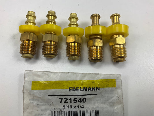 (5) Edelmann 721540 Push-On Swivel Male Hose Fitting 5/16'' Inv Flare X 1/4'' Hose