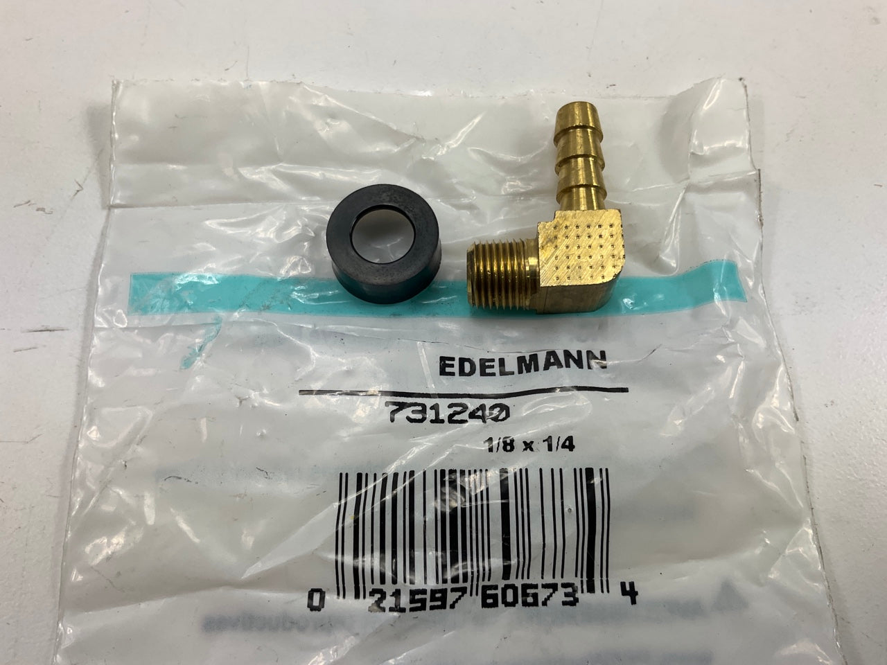 Edelmann 731240 Push-On Male 90 Deg. Elbow Fitting 1/8'' Pipe Thread X 1/4'' Hose