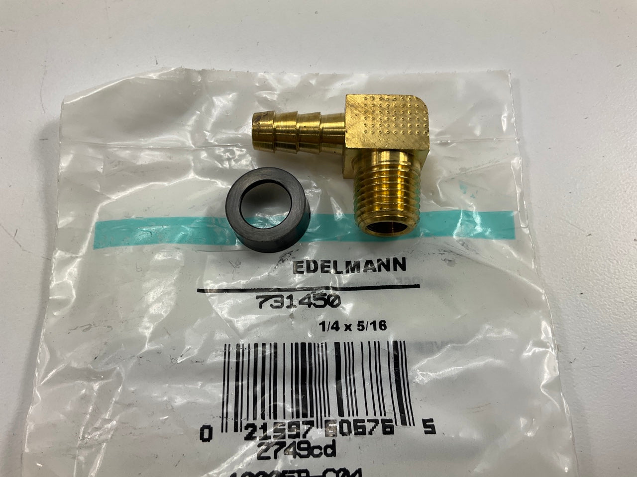 Edelmann 731450 Push-On Hose Male Elbow Fitting, 1/4'' MNPT X 5/16'' Hose