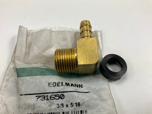 Edelmann 731650 Push-On Male Elbow Hose Fitting, 5/16'' Hose X 3/8'' MNPT