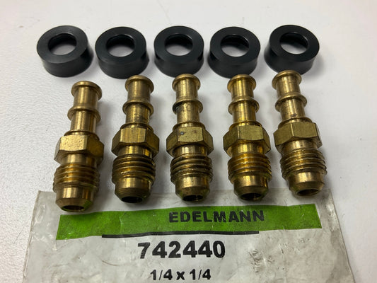 (5) Edelmann 742440 Push-On Hose Fitting, SAE 1/4'' Tube X 1/4'' Hose