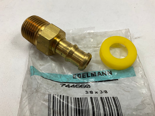 Edelmann 744660 Push On Hose Rigid Male Fitting, 3/8'' Hose X 3/8'' Pipe