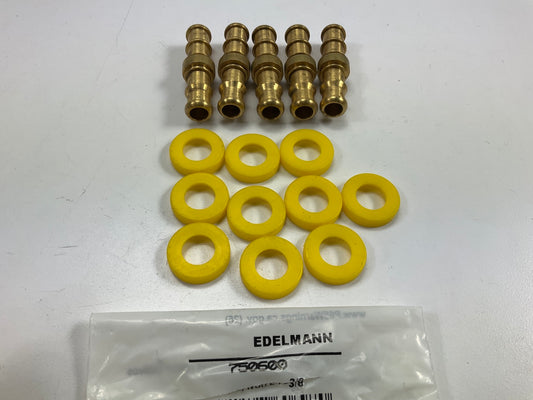 (5) Edelmann 750600 Push-On Hose Mender Fitting, 3/8'' Barb X 3/8'' Barb