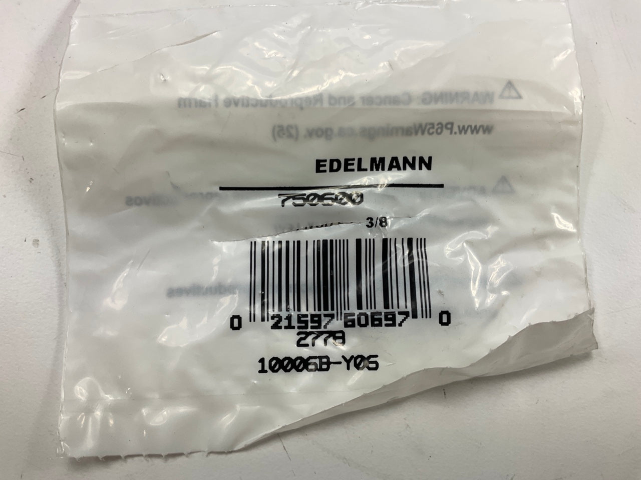 Edelmann 750600 Push-On Hose Mender Fitting, 3/8'' Barb X 3/8'' Barb