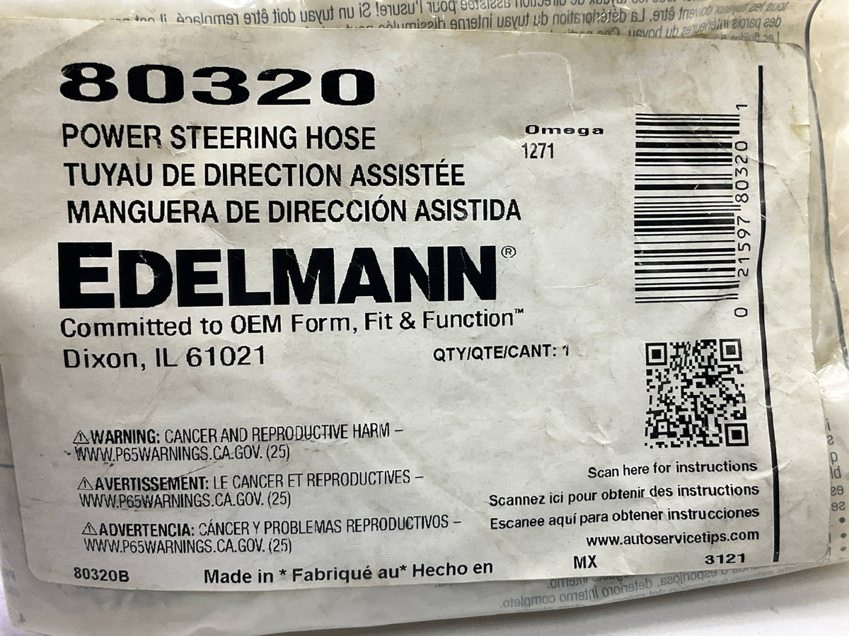 Edelmann 80320 Power Steering Pressure Hose