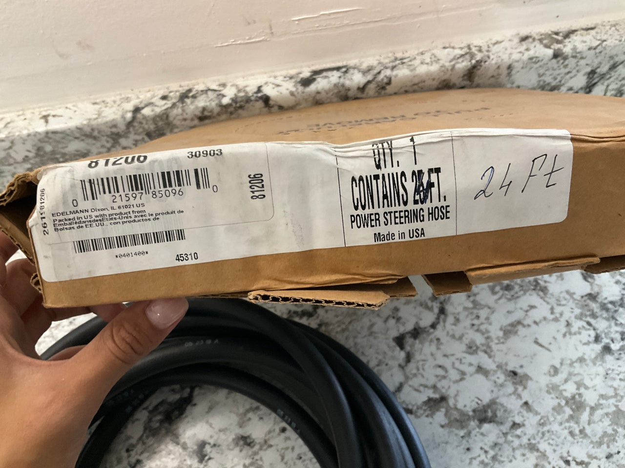 24 FEET - Edelmann 81206 Power Steering Return Hose  3/8''