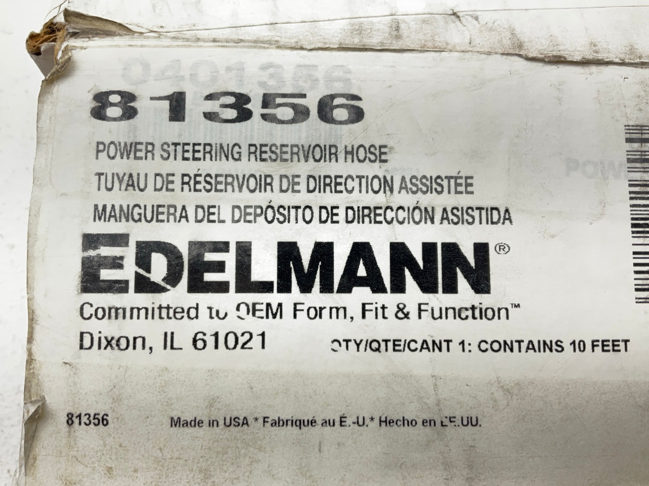 Edelmann 81356 Power Steering Return Hose