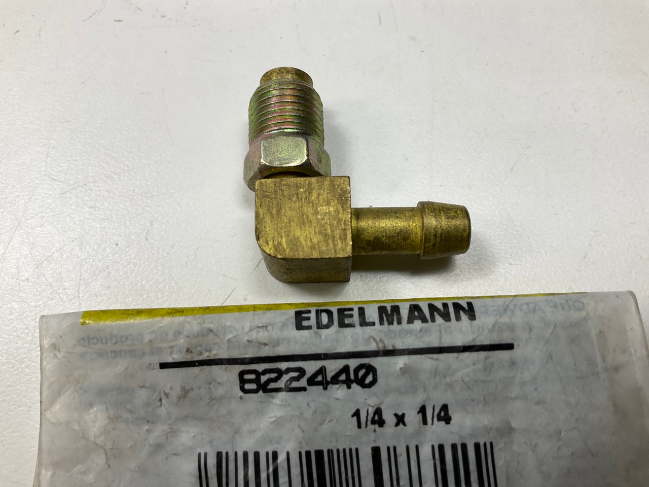 Edelmann 822440 Clamp Style 90 Degree Male Elbow 1/4'' Inv. Flared X 1/4'' Hose