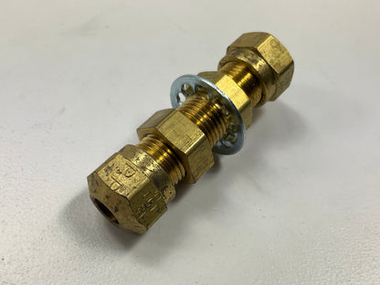 Edelmann 911440 Nylon 1/4'' Air Brake Tube Brass Fitting, Bulkhead Union