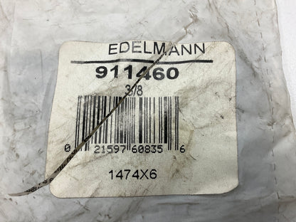 Edelmann 911460 Air Brake Tubing Bulkhead Union Coupler Fitting, 3/8'' Tube OD