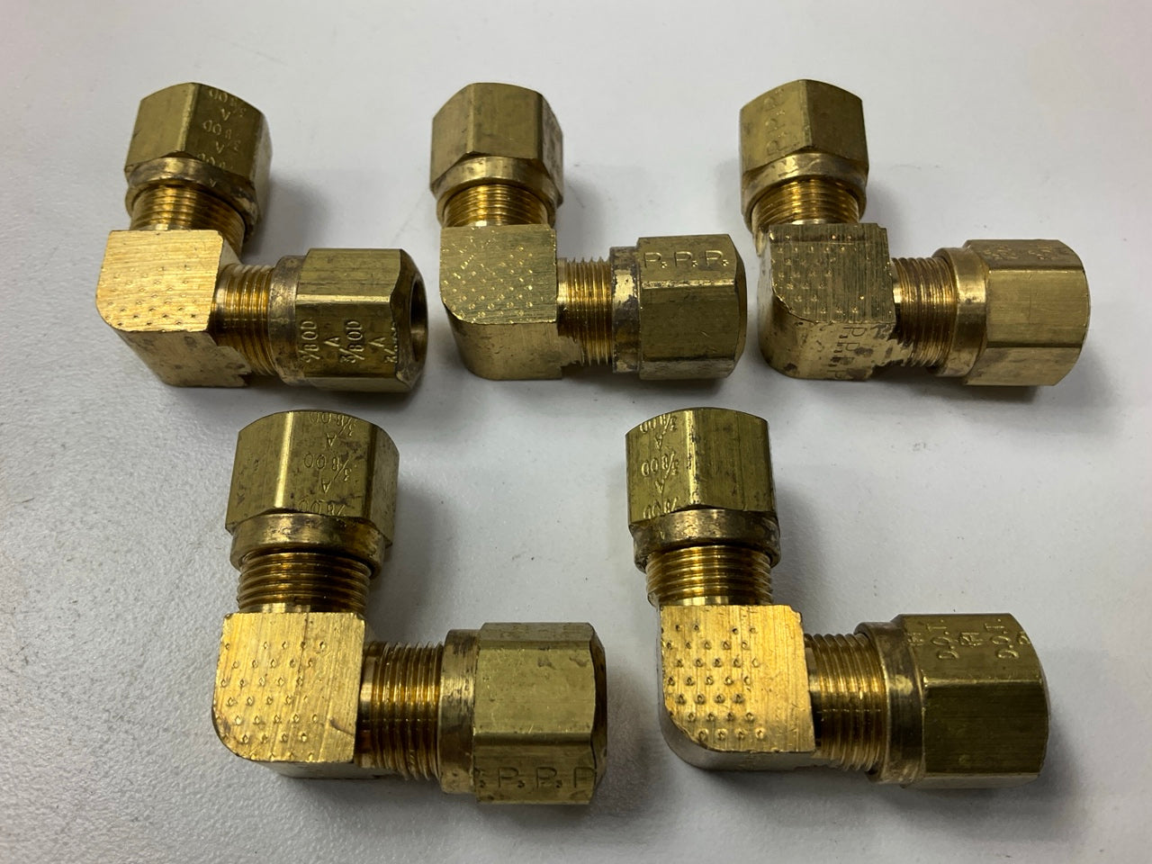 (5) Edelmann 916560 Air Brake Union Elbow Fitting For 3/8'' Nylon Tubing