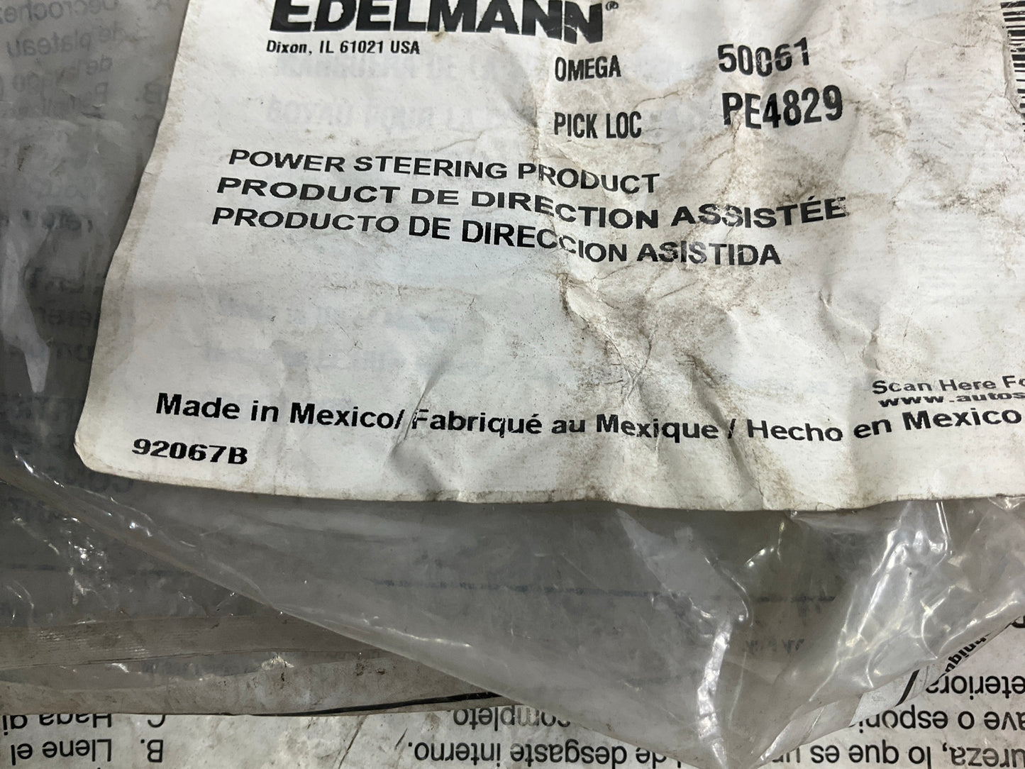 Edelmann 92067 Power Steering Hose For 1990-1996 Ford Aerostar 4.0L-V6 4WD