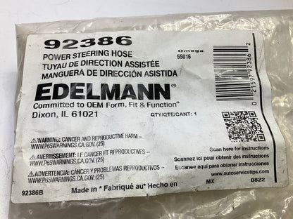 Edelmann 92386 Power Steering Hose For 2000-2001 Ford Explorer