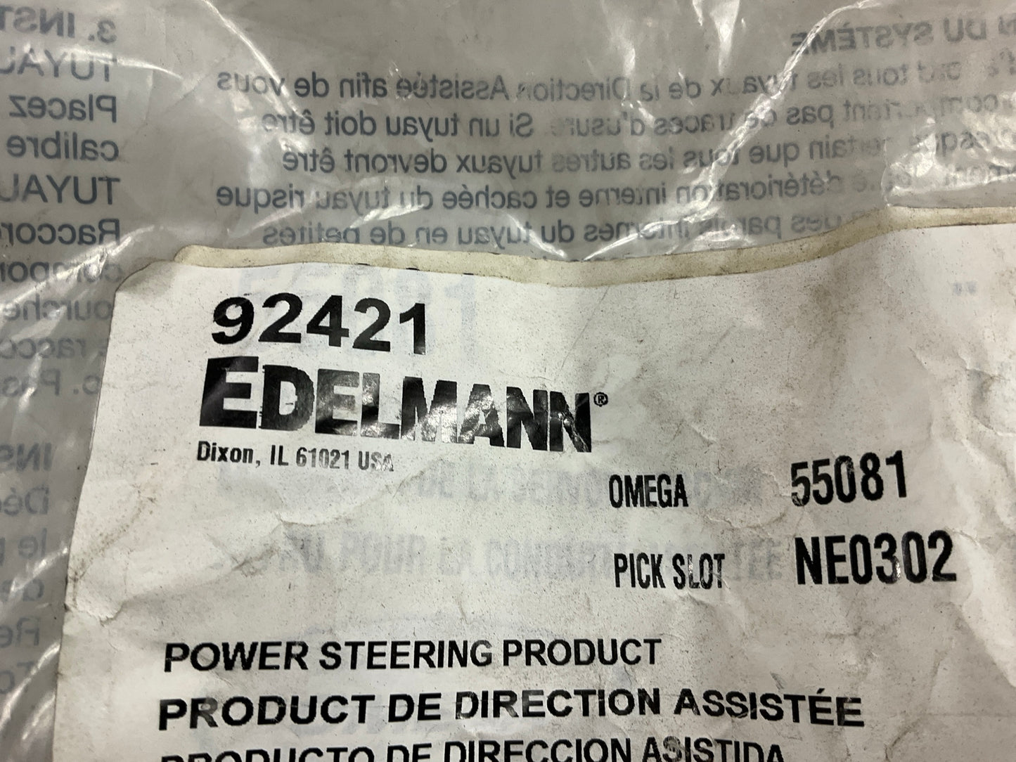 Edelmann 92421 Power Steering Pressure Line Hose For 2006-2014 Mazda MX-5
