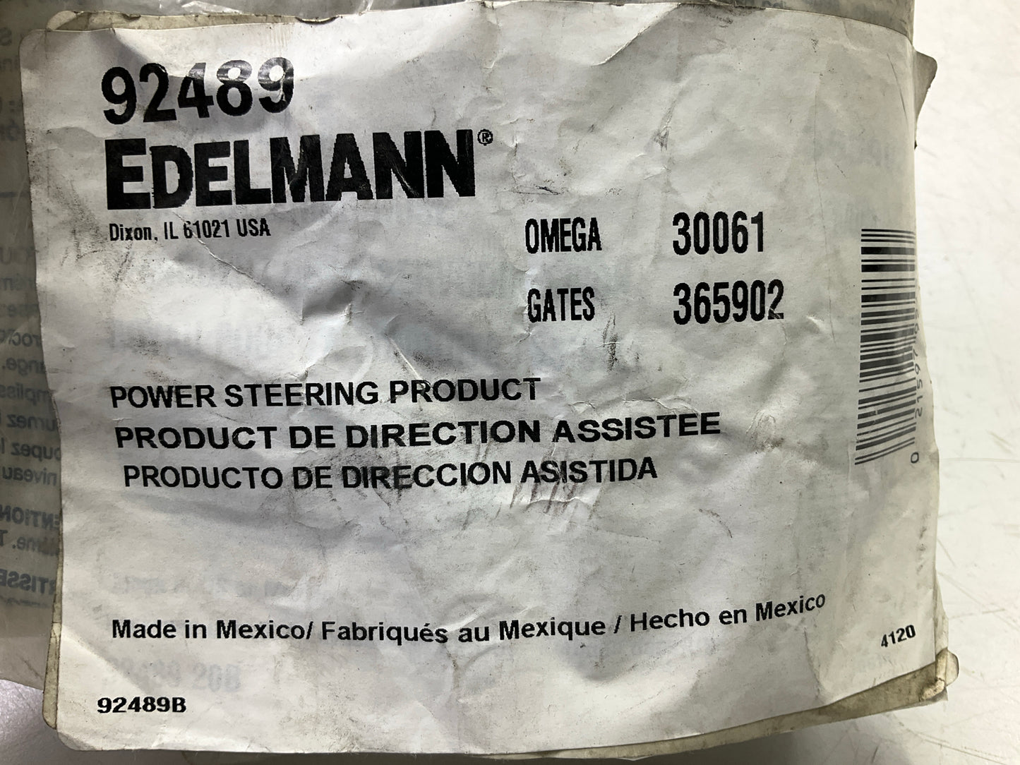 Edelmann 92489 Power Steering Hose For 1997-00 Ford Escort, Tracer 2.0L-L4 SOHC