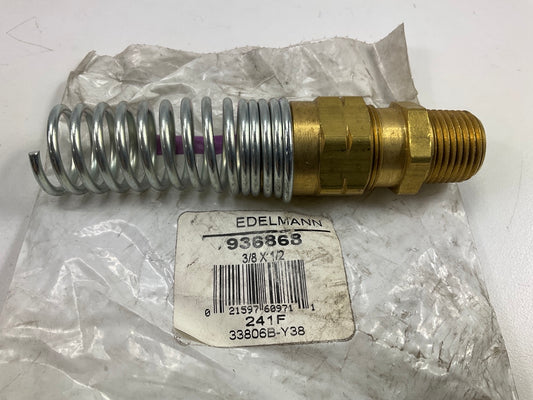 Edelmann 963868 Air Brake Line Spring Guard Fitting 1/2'' Hose X 3/8'' Male NPT