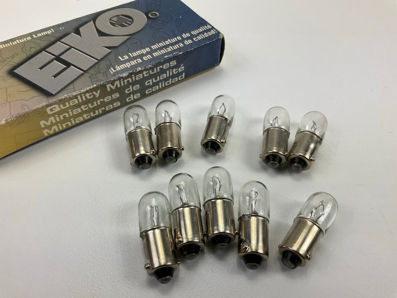 (10) Eiko 1816 - 13V .33A T3-1/4 Miniature Bayonet Base Light Bulbs