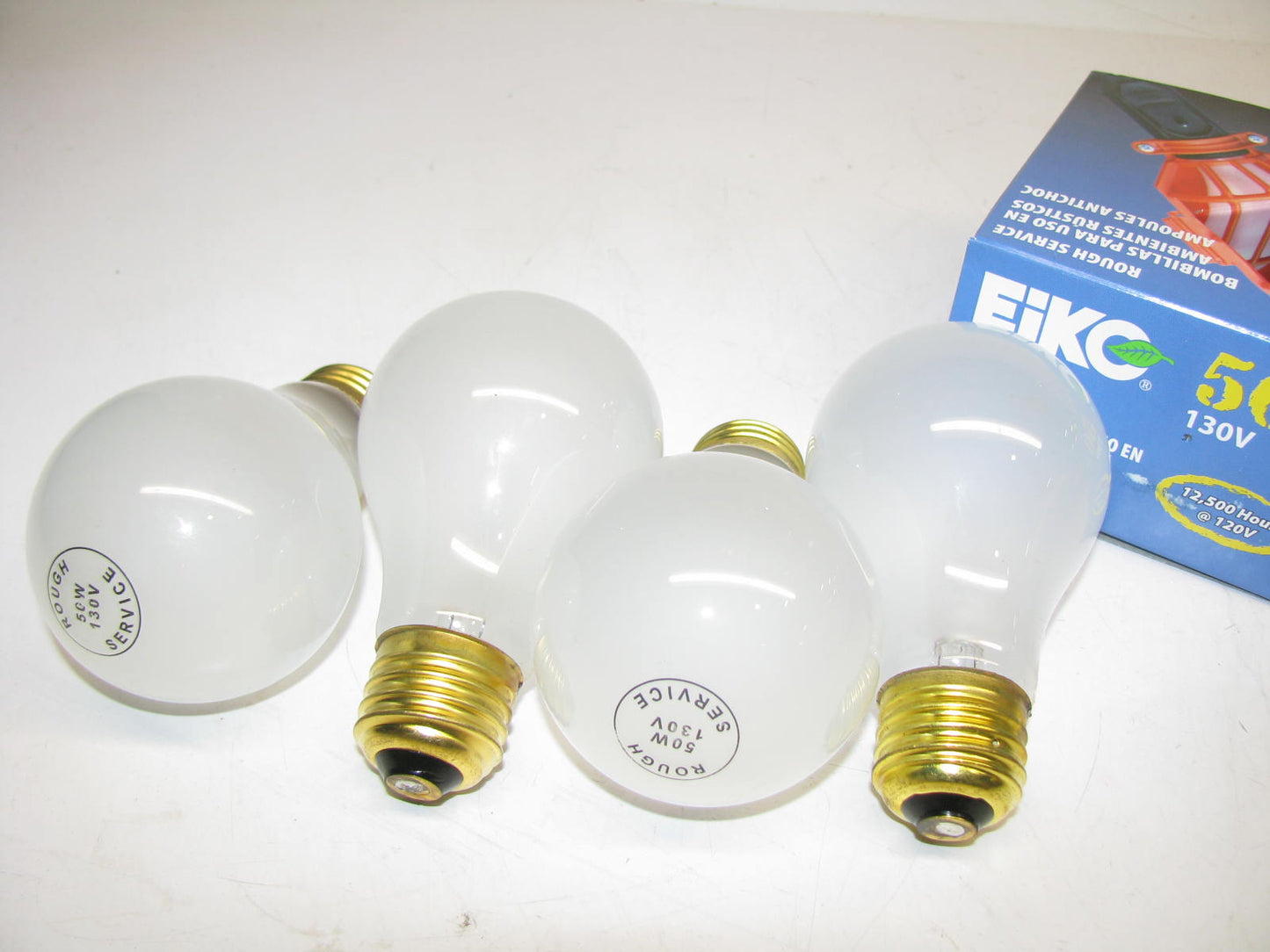 (x4) Eiko 50A-RS-2 Light Bulb Rough Service Frosted Bulb 50 Watt