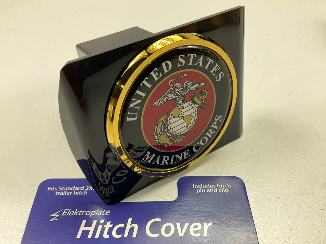 Electroplate MARINES Trailer Hitch Plug Cover - USMC United States Marine Corps