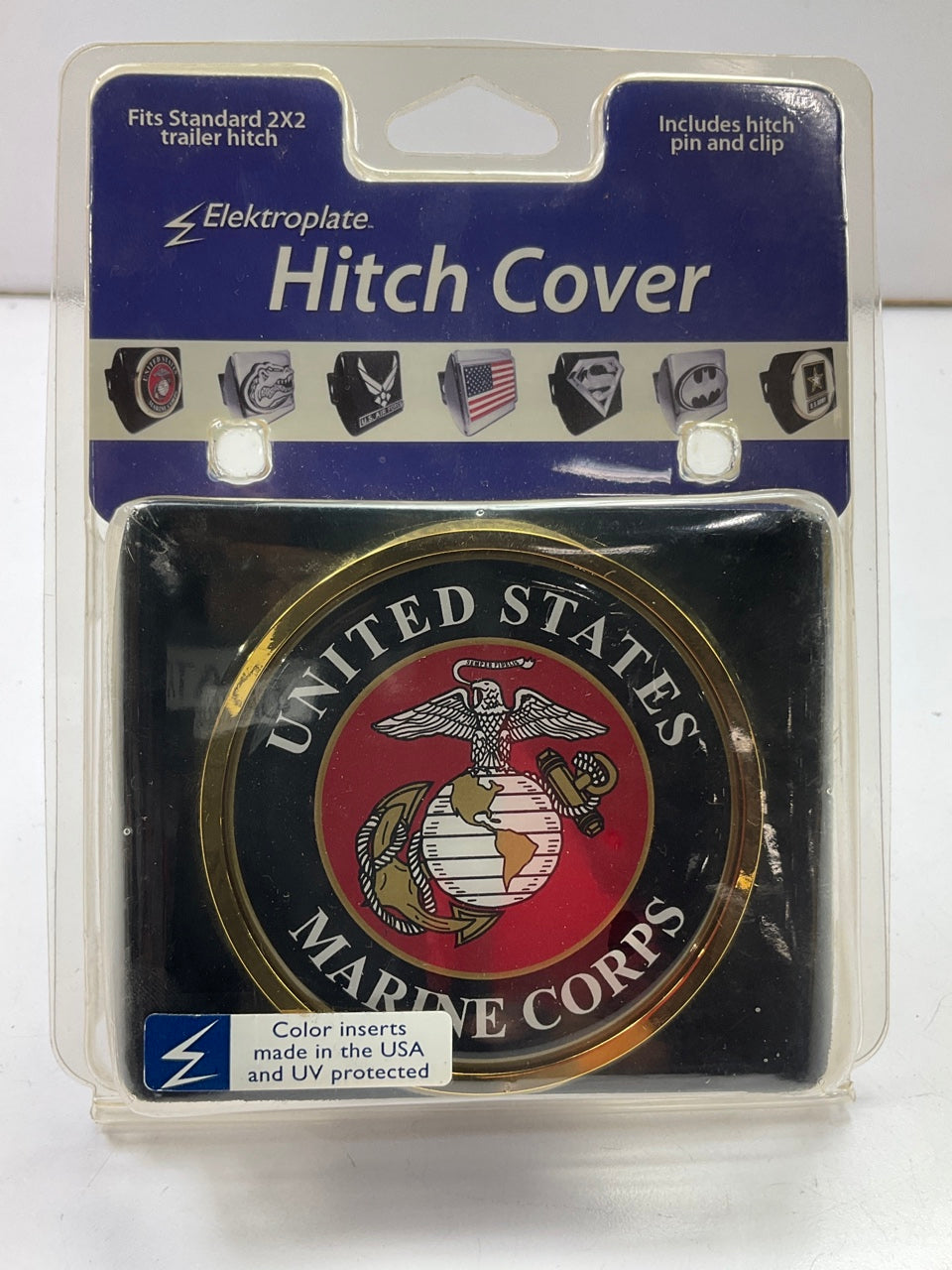 Electroplate MARINES Trailer Hitch Plug Cover - USMC United States Marine Corps