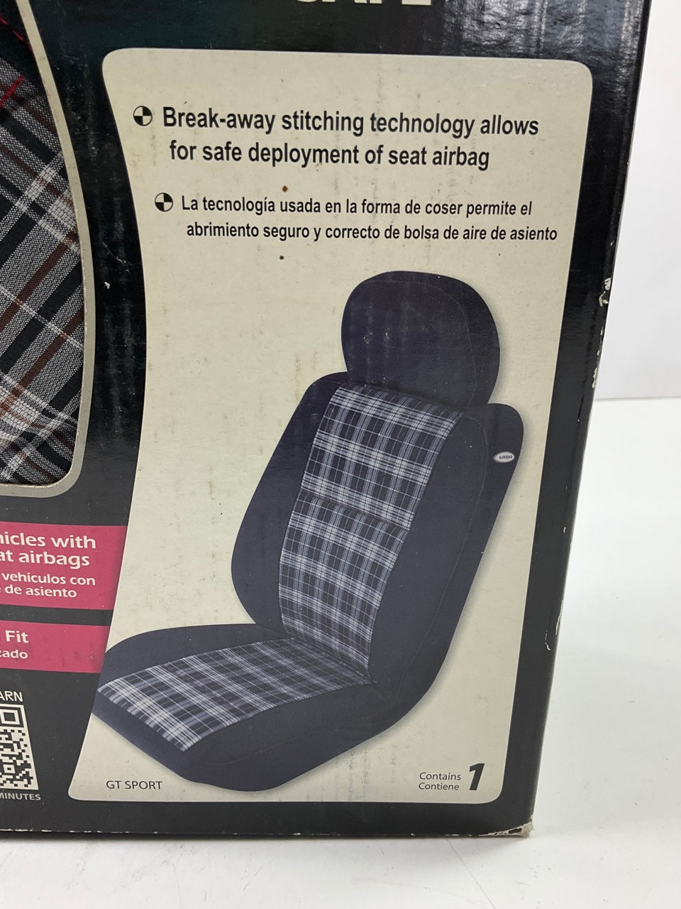Elegant E370203 Seat Cover - Plaid Design