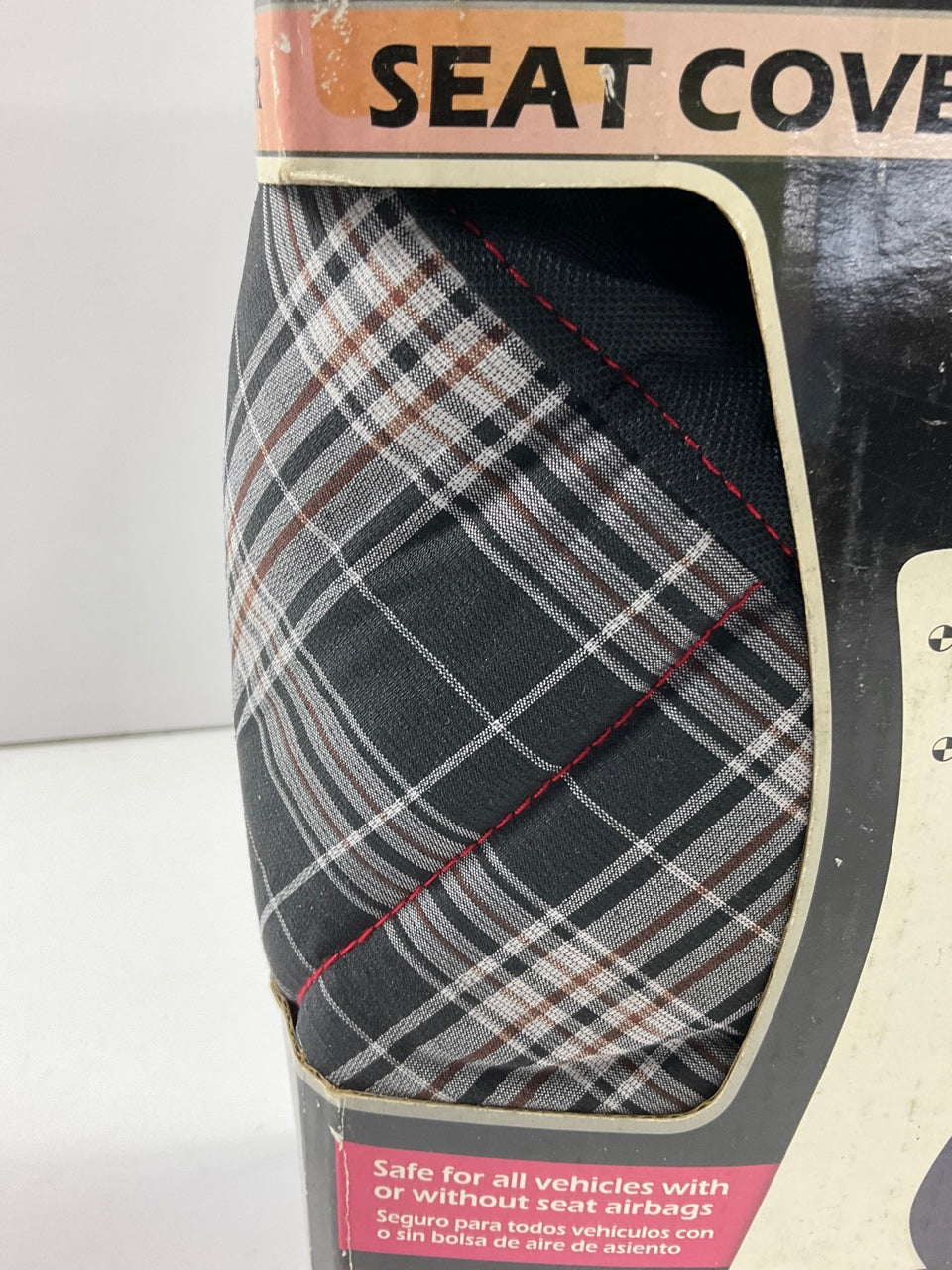 Elegant E370203 Seat Cover - Plaid Design