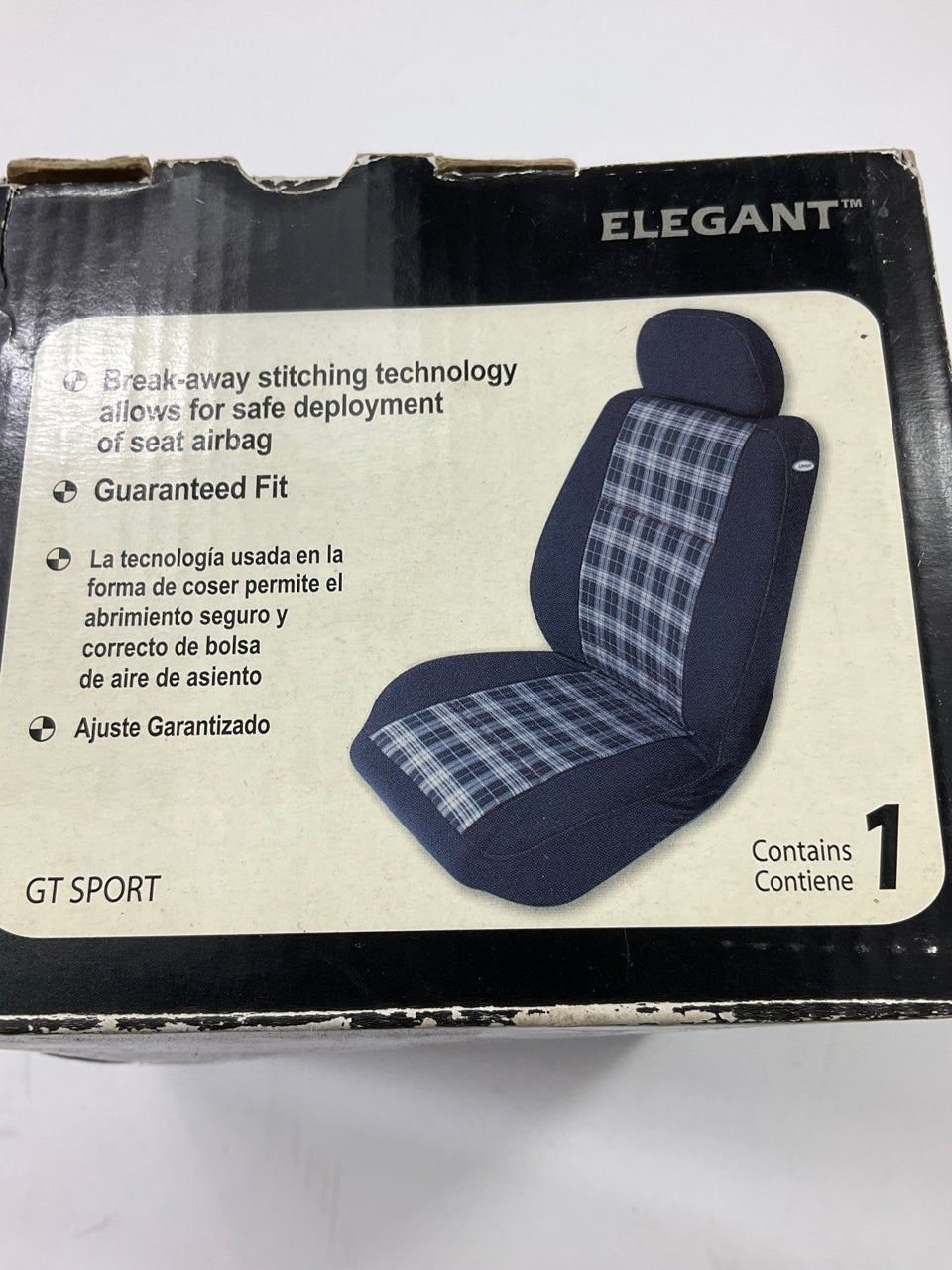 Elegant E370203 Seat Cover - Plaid Design