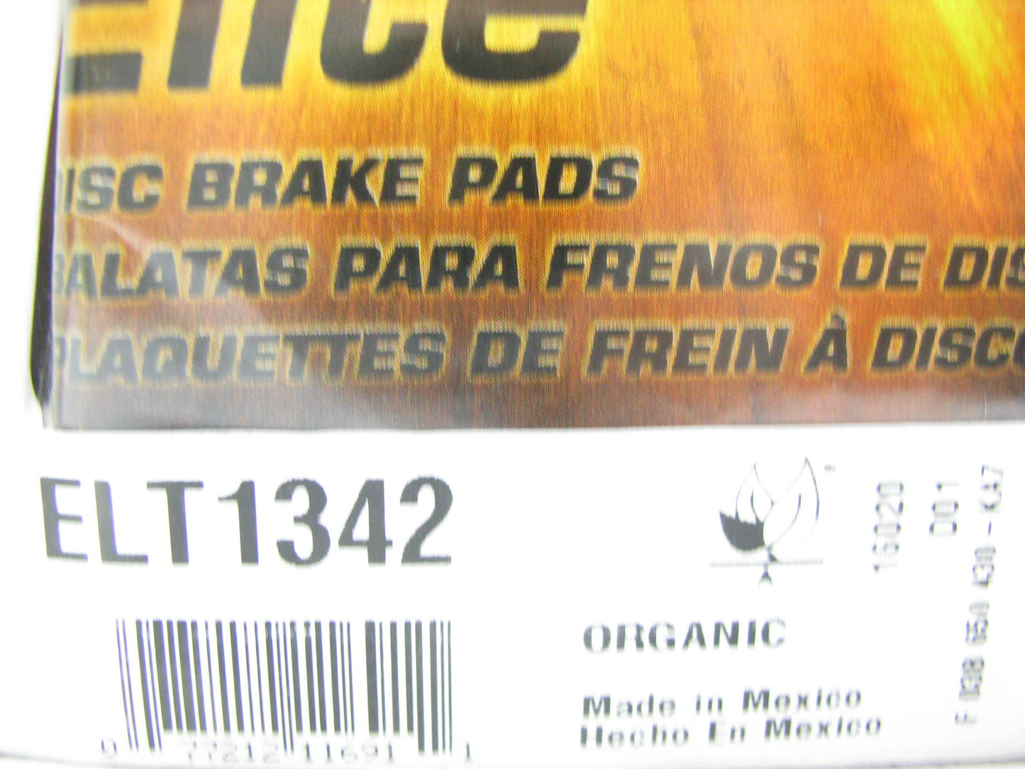 Elite ELT1342 Organic Disc Brake Pads - Front