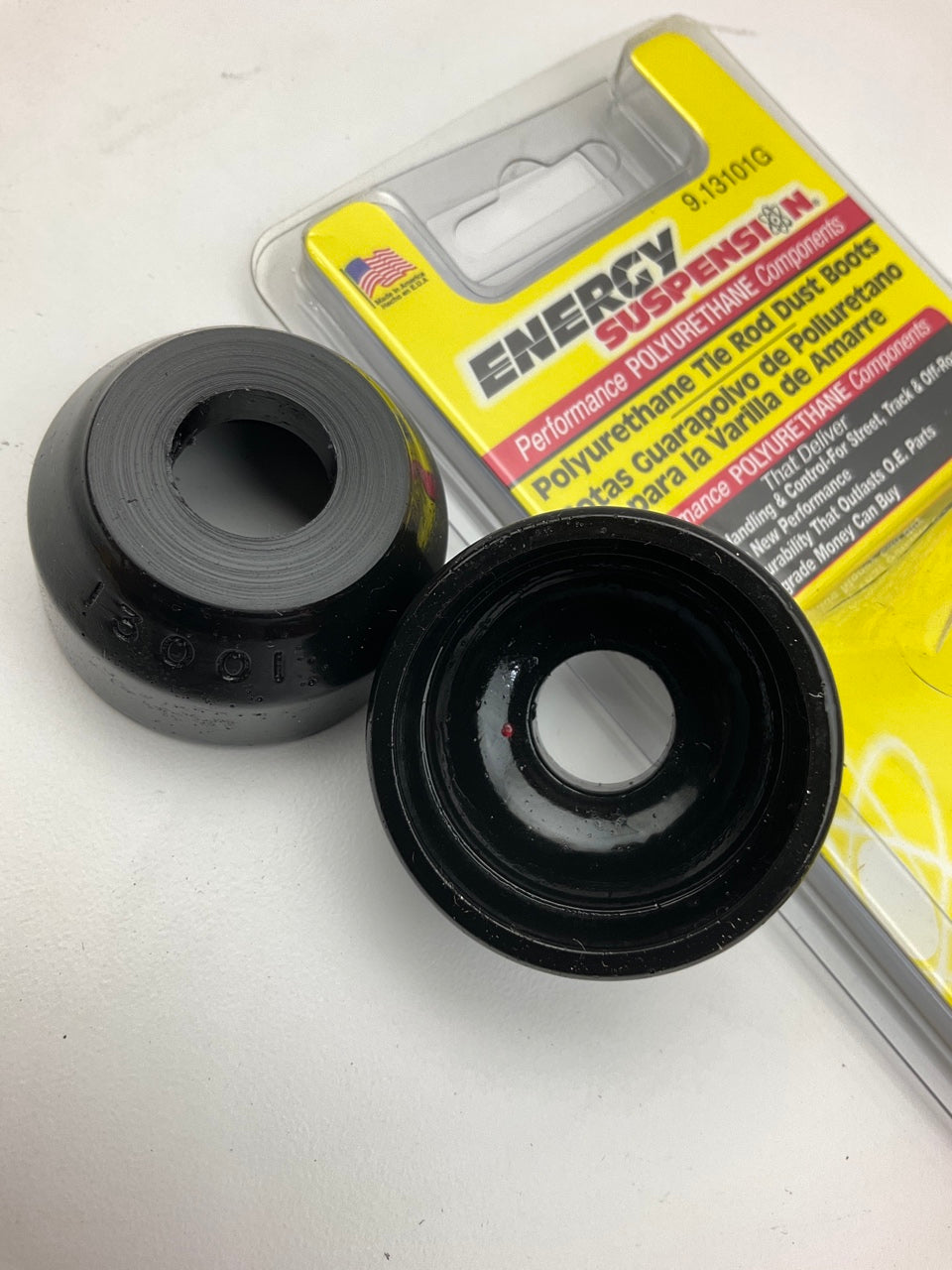 Energy Suspension 9.13101G Tie Rod Dust Boots Black, 1.36'' Base, .55'' Pin, PAIR