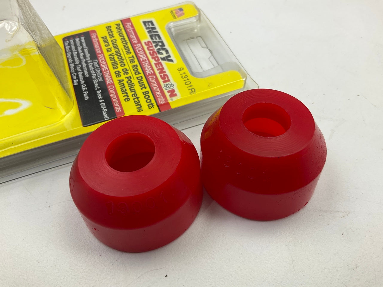 Energy Suspension 913101R Steering Tie Rod End Boots - 1.36'' Base, .55'' Pin, Red