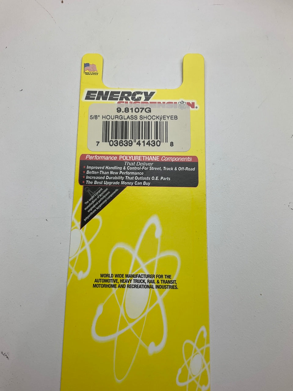 Energy Suspension 9.8107G 5/8'' Hourglass Black Polyurethane Shock Bushings Set