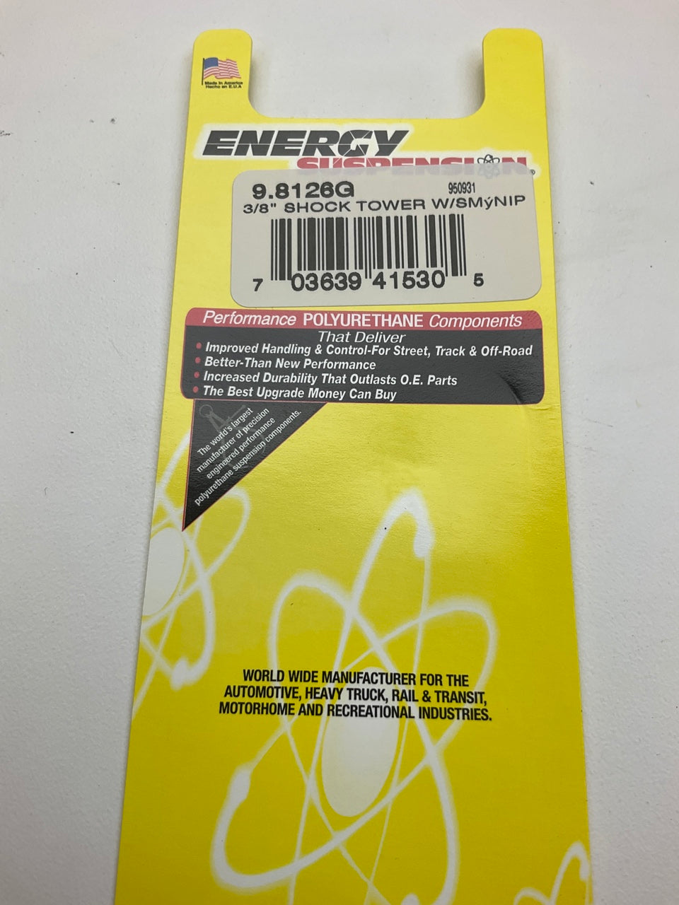 Energy Suspension 9.8126G 3/8'' Shock Tower Bushings With Small Nipple
