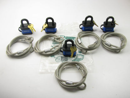 (5) HAMPTON General Purpose Locks With Chains (Bike Chain Lock) - LOT OF 5 PCS