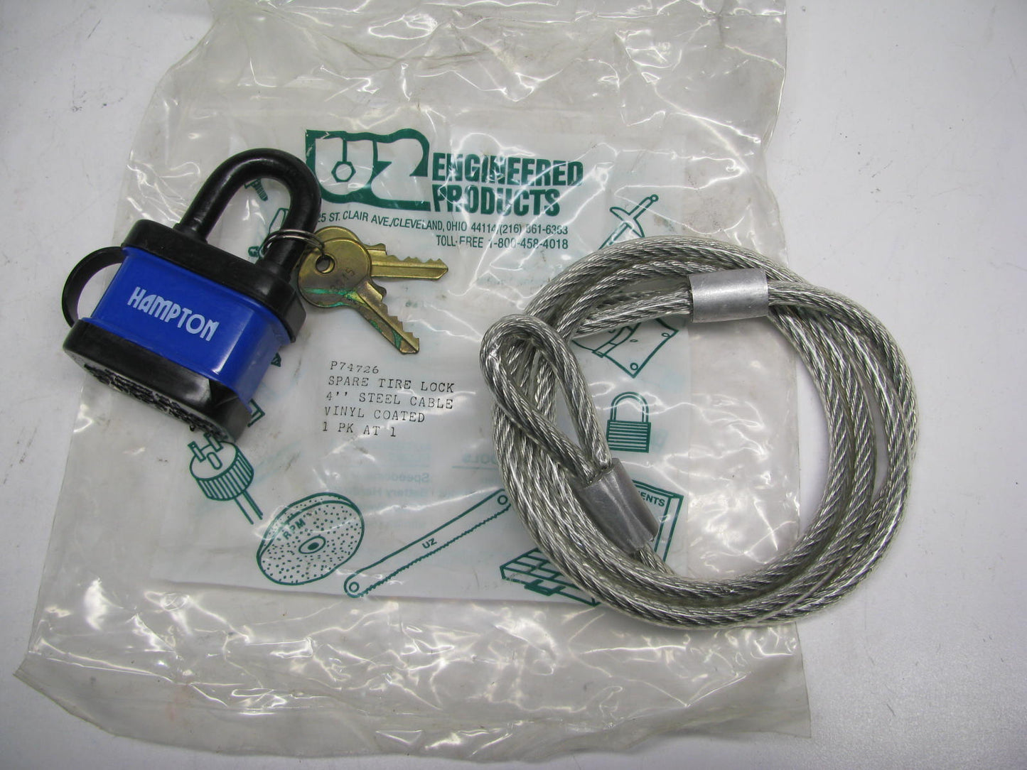 Engineered Products P74726 Padlock W/ Cable