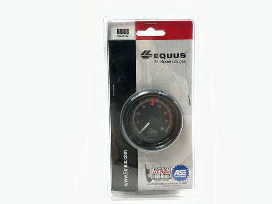 Equus 6086 2-1/2'' Mini Tachometer Tach Gauge, Black, 0 To 8000 RPM