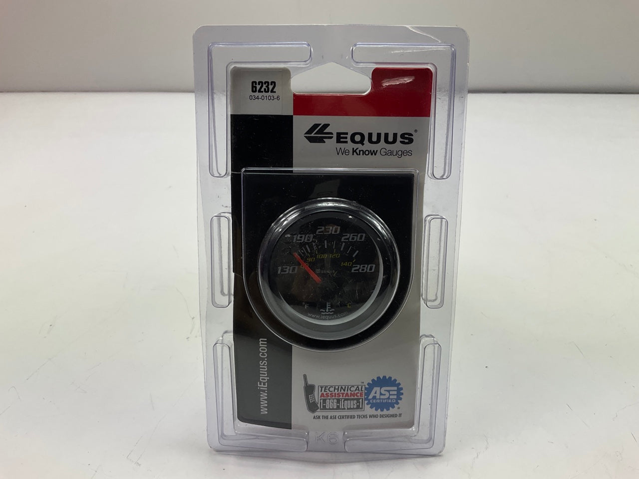 Equus 6232 2'' Mechanical Back-Lit Water Temperature Gauge, 130 - 280 Degree F