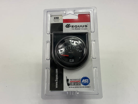 Equus 6268 2'' Black Back-Lit Analog Volt Meter Gauge, 8 To 18 Volts