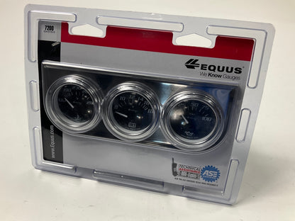 Equus 7200 2'' Chrome Triple Gauge Kit, Water Temperature / Oil Pressure / Volts