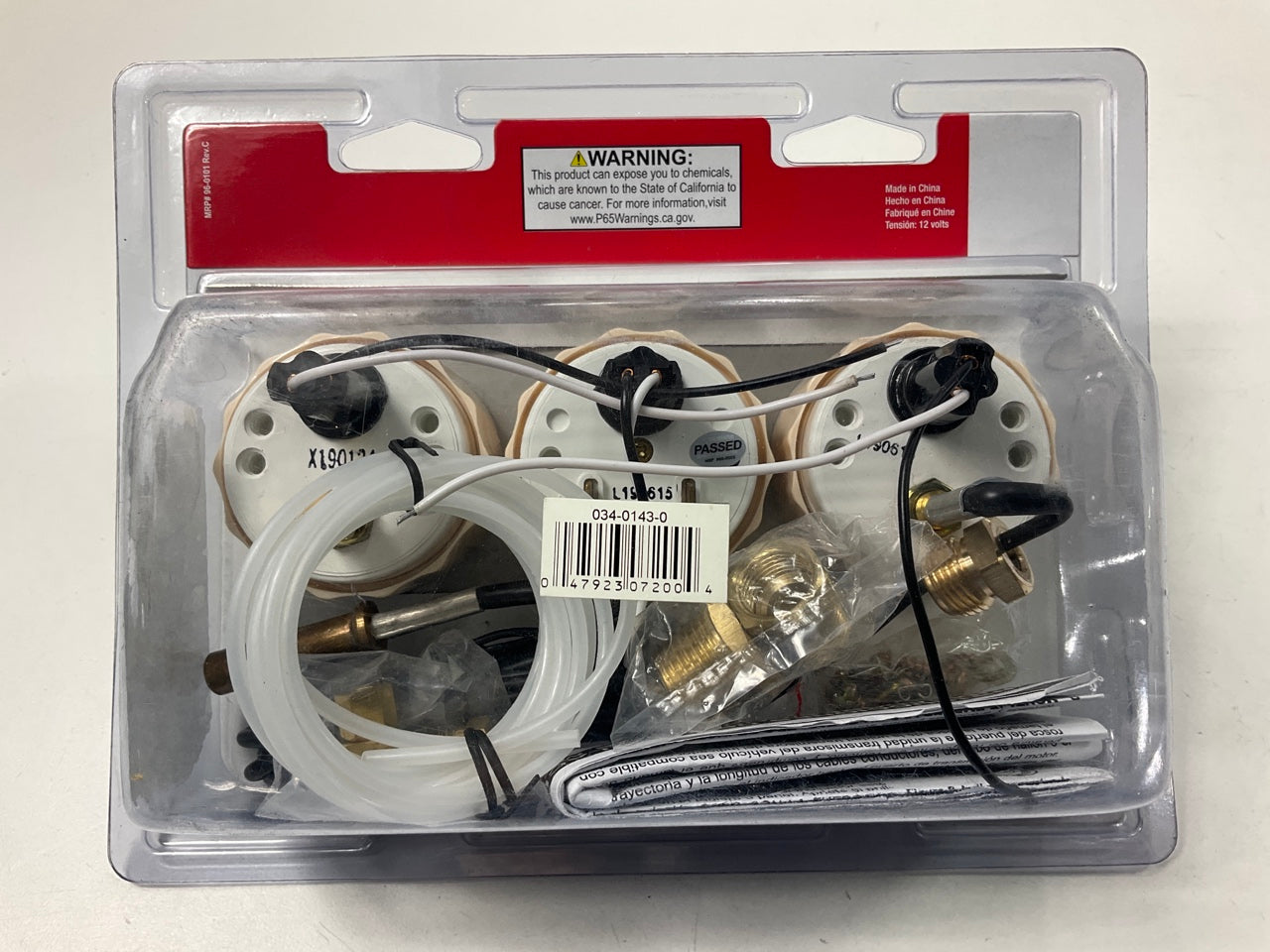 Equus 7200 2'' Chrome Triple Gauge Kit, Water Temperature / Oil Pressure / Volts