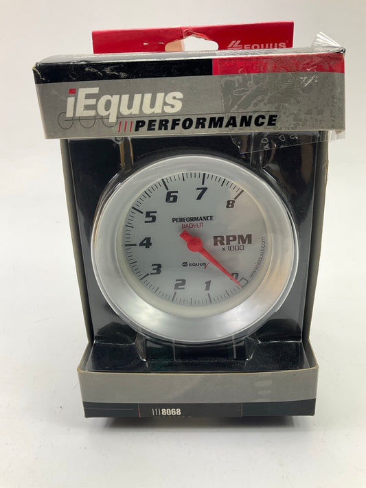 Equus 8068 3-3/8'' Tachometer Gauge (DIS), White With Aluminum Bezel