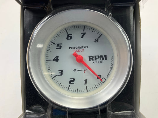 Equus 8068 3-3/8'' Tachometer Gauge (DIS), White With Aluminum Bezel