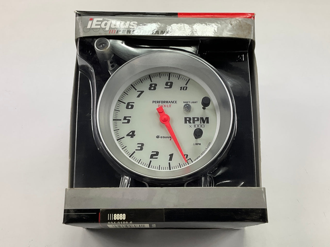Equus 8080 5'' Tachometer Gauge With Shift Light, 0 To 10000 RPM Tach