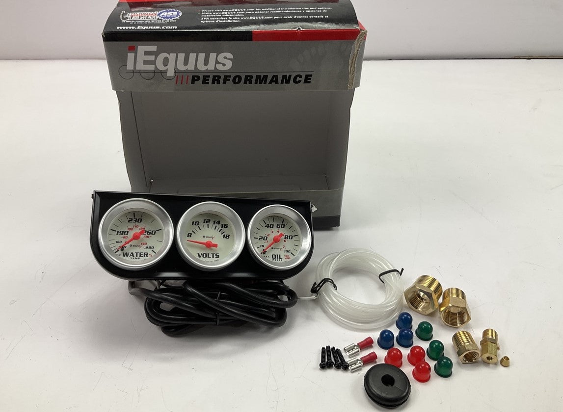 Equus Tools Equus 8100 1.5'' Triple Gauge Kit, Water Temperature / Oil Pressure ...