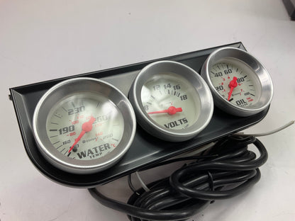 Equus 8100 1.5'' Triple Gauge Kit, Water Temperature / Oil Pressure / Volts