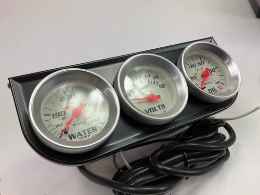 Equus 8100 1.5'' Triple Gauge Kit, Water Temperature / Oil Pressure / Volts