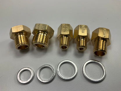 Equus 9848 Metric Oil Pressure / Temp Adapter Gauge Sender Brass Fittings Kit